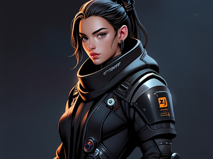 make a sci fi character and sci fi art
