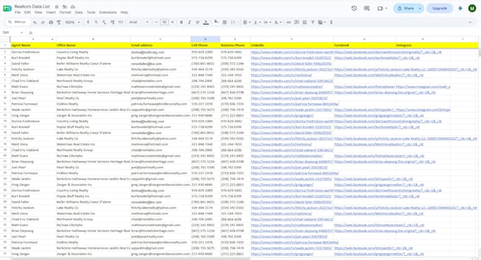 build a targeted real estate agent and realtor contact list