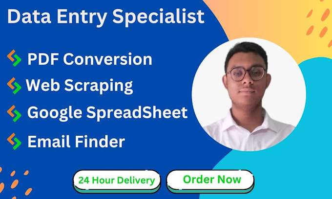 do professional data scraping, PDF conversion, email finder under 24 hour