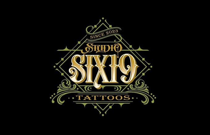 vintage tattoo shop logo
