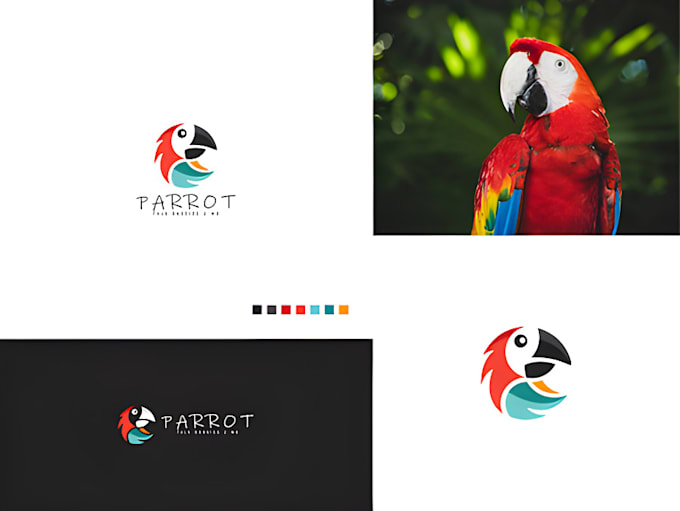 do modern and minimalist parrot logo