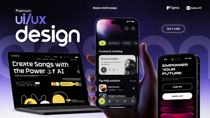 design modern website or mobile UI UX using figma
