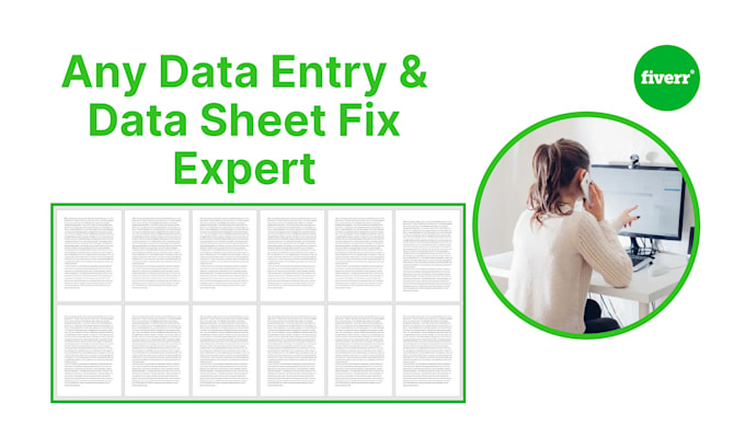 be your expert virtual assistant for data entry, typing, and data sheet fix jobs