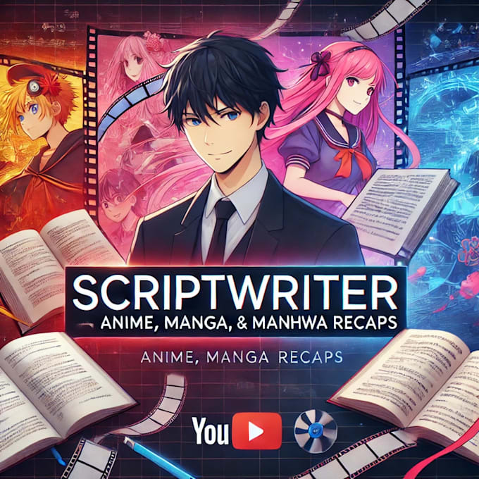 write anime or manhwa recaps scripts for youtube videos 3000 word