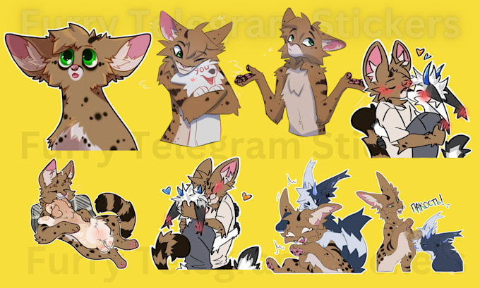 draw furry telegram stickers, furry nsfw stickers, crypto animated sticker