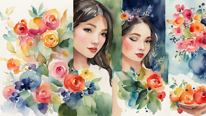 design and paint watercolor illustrations