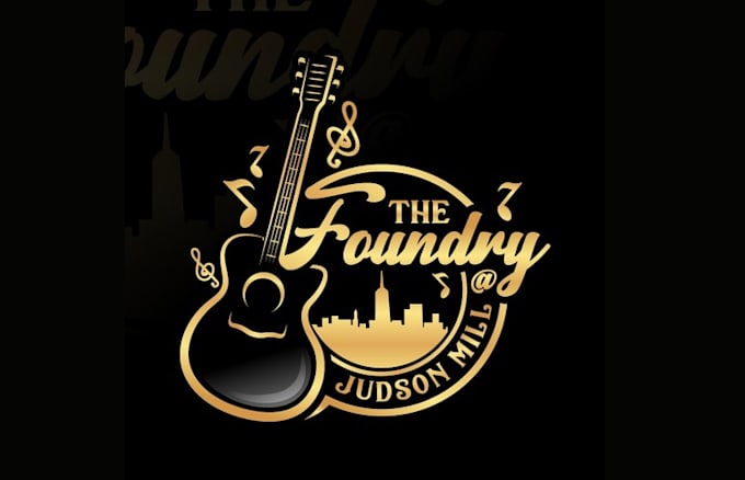 design unique music bar band logo