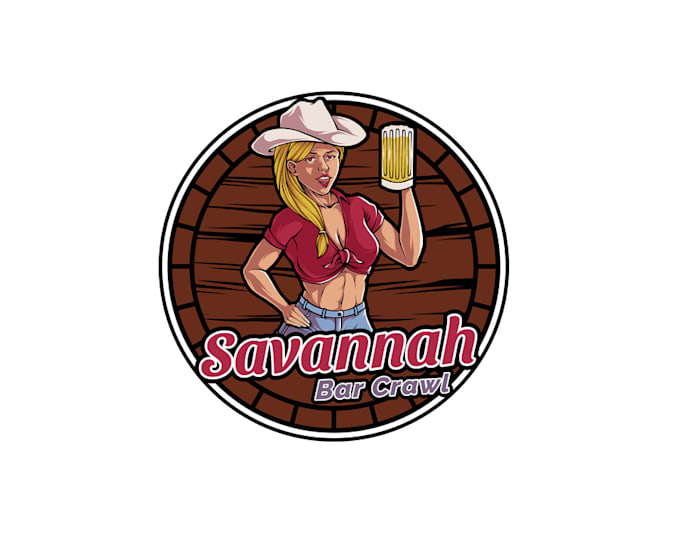 pub crawl themed business logo design
