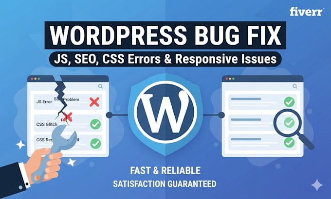 fix wordpress bug in SEO, js, HTML, CSS, responsive issues