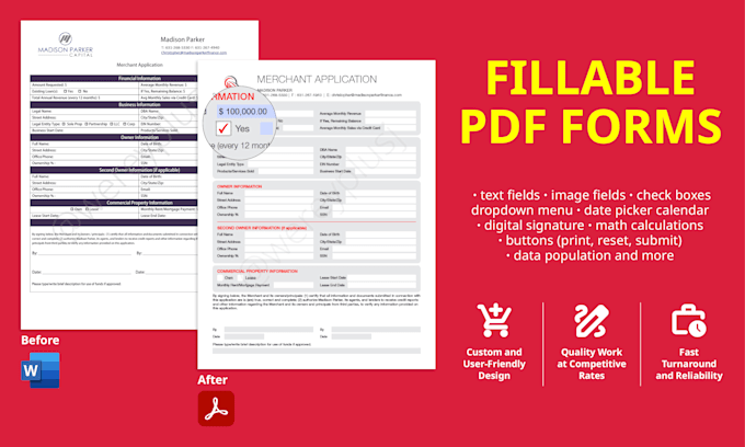 design fillable PDF form
