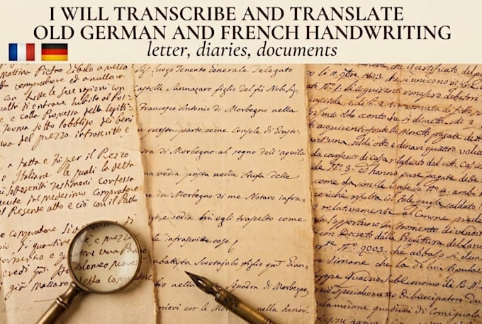 transcribe and translate old german and french handwriting
