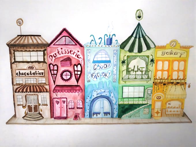 draw a childrens book illustration in watercolour style