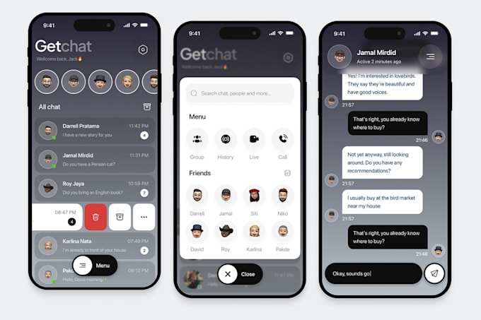 develop chat room app, video chat app, chat app on android