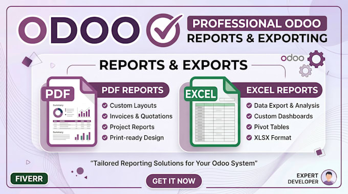 create advanced odoo PDF reports, excel reports