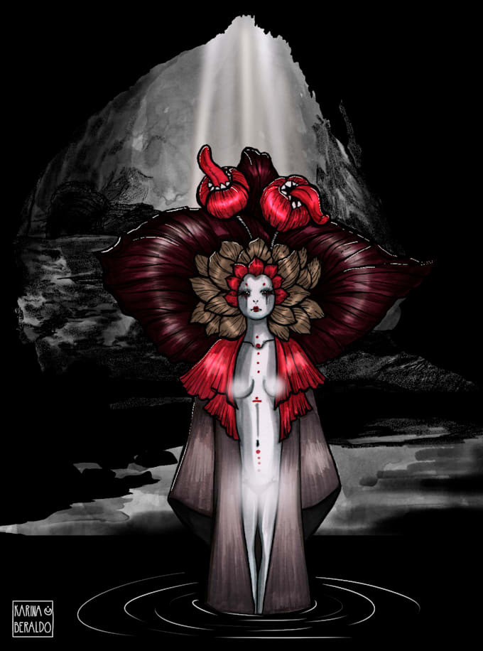 create a dark fantasy illustration