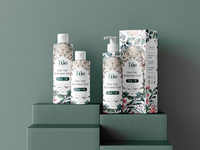 do minimalist hair oil skincare beauty cosmetic label box packaging design