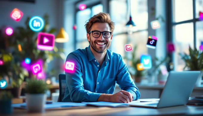 create manage social media, hashtags, strategy, and images