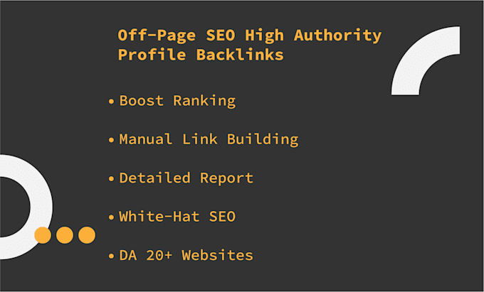 do off page SEO with high authority profile backlinks