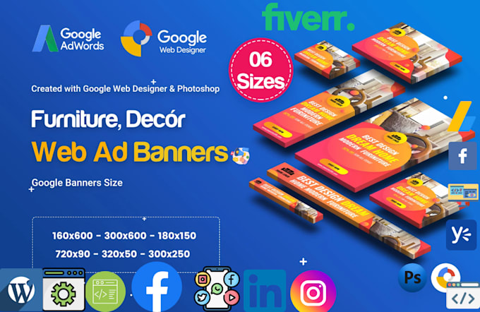 created website banner ads, google display ads, adwords ads