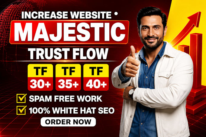 increase website majestic trust flow tf 40 plus