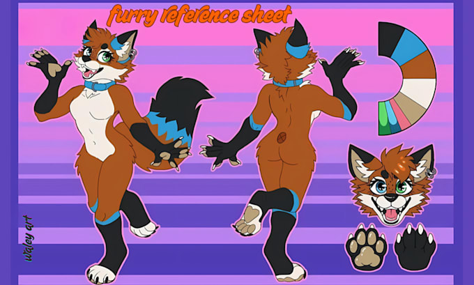 draw nsfw furry art, reference sheet character design fursona ref sheet oc