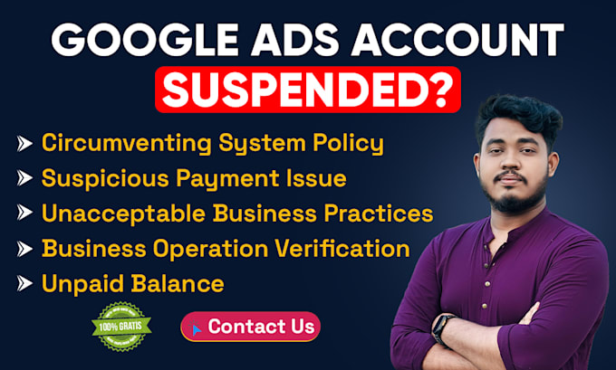 fix google ads account suspended issue or reactivate ads account