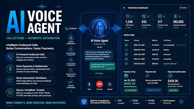 develop an outbound ai voice agent for debt collection and payments