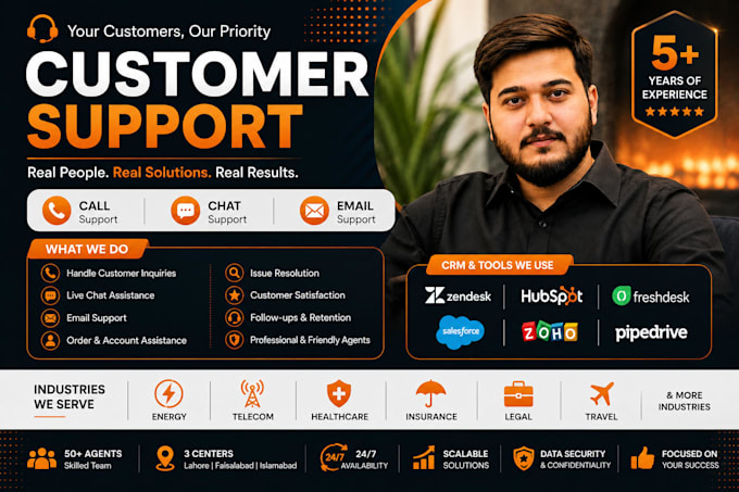 provide customer support chat support call center services