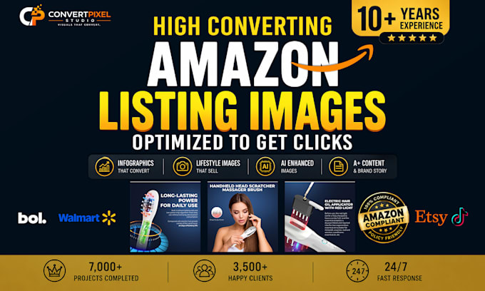do amazon listing image design, product image editing, infographic visuals