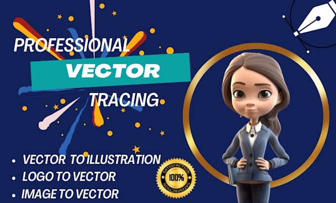Vector tracing, image to vector, manual vector tracing, vector illustration