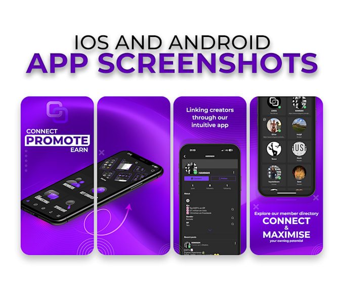 design app screenshots for IOS, android