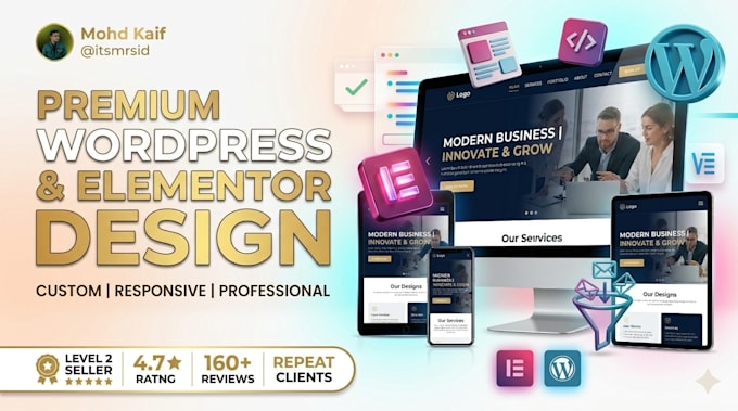 design a premium wordpress website using elementor