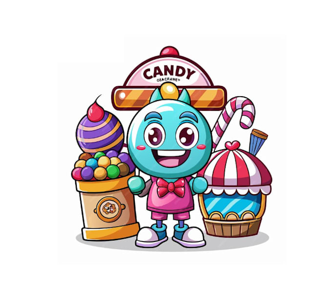 make mascot candy business logo