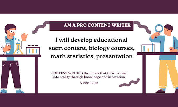 develop educational stem content, biology courses, math statistics, presentation