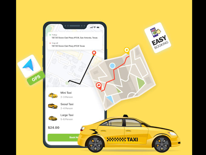 develop taxi booking app ola uber lyft clone android ios parcel delivery