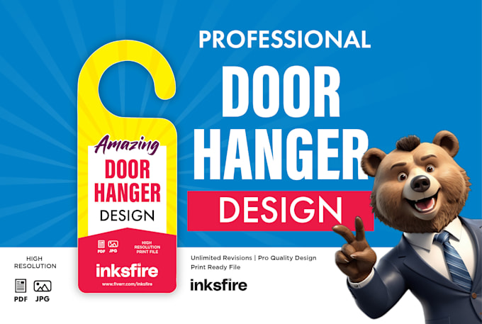 design professional door hanger for any business