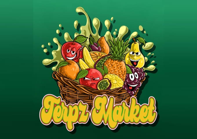 design fruit basket faces logo
