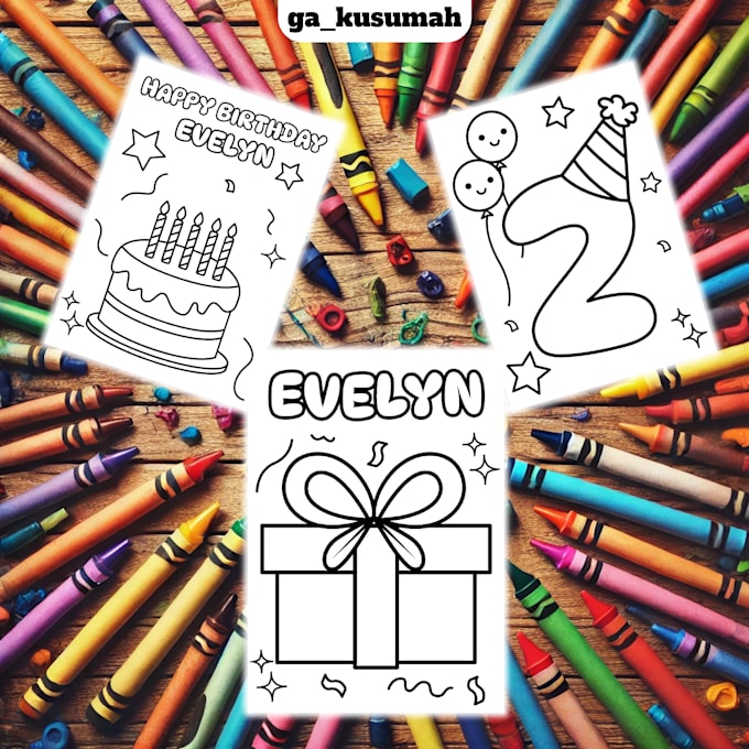 Custom birthday coloring pages - Custom Birthday Coloring Pages For Children 