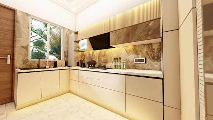 do 3d home kitchen design and rendering