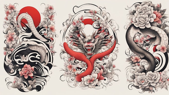 do a tattoo design in japanese style