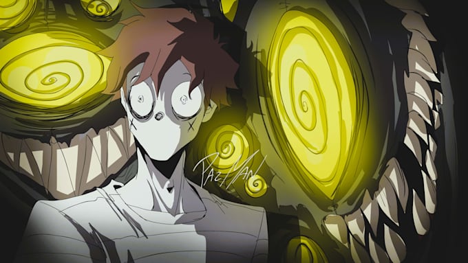 create dark manga or comic book illustration