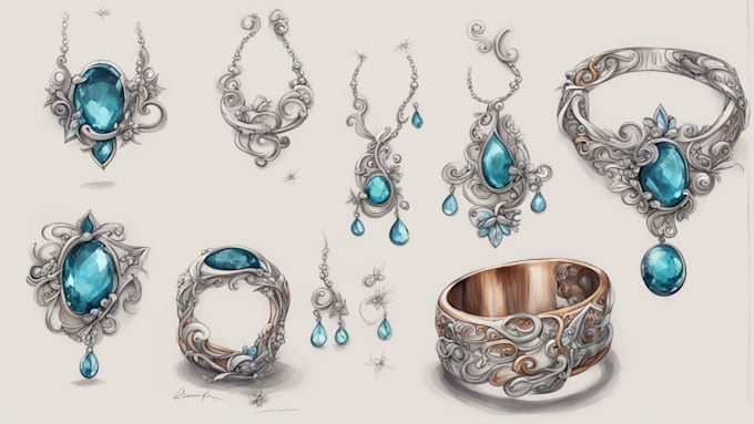 do a quick jewelry sketch design your concept