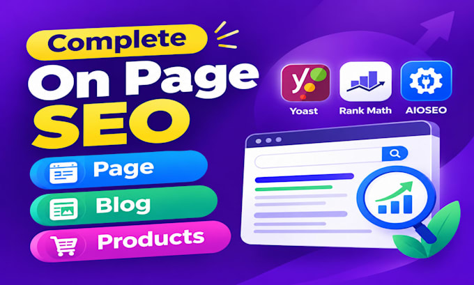 do complete on page SEO for pages, blogs and products