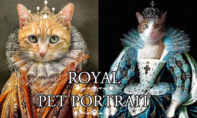 create royal pet portrait in high quality