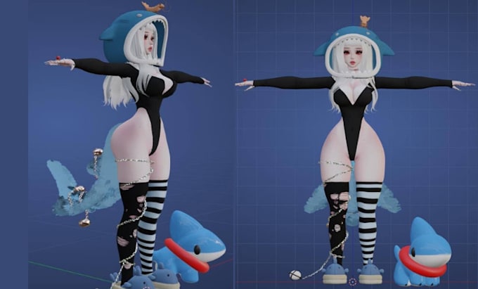 create furry nsfw avatar, rig vrchat avatar, vroid model, face rig, lipsync