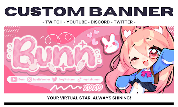 create unique vtuber anime banner for your streaming and social media
