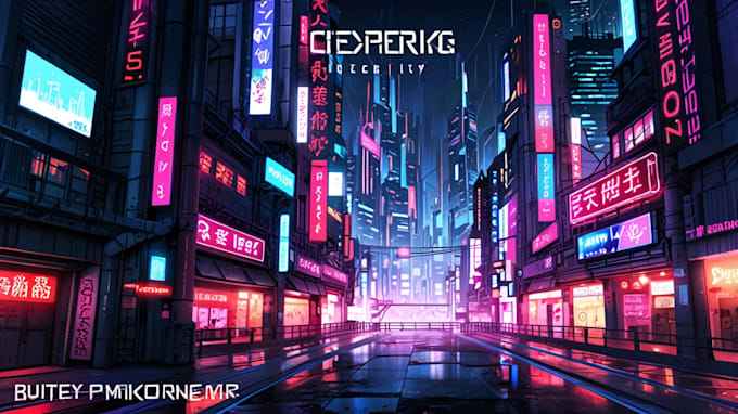 Make futuristic cyberpunk city art for any project by Delannaona | Fiverr