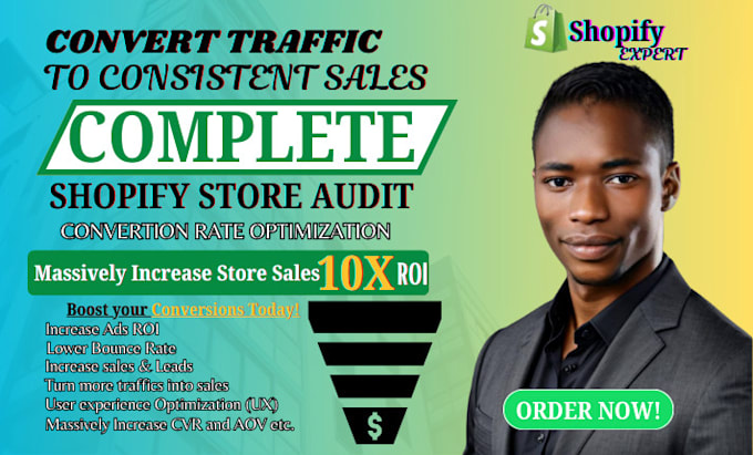 audit edit shopify store to increase conversion rate increase sales conversions