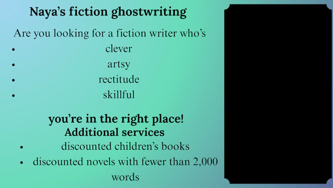 ghostwrite fiction books quickly and impeccably