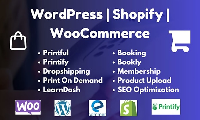 build woocommerce printful, shopify printify, print on demand